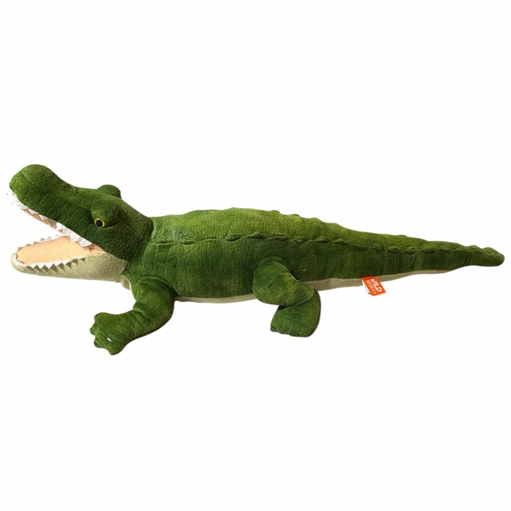 Wild Republic Alligator Plush Green Crocodile Realistic Stuffed Animal 24 in Toy